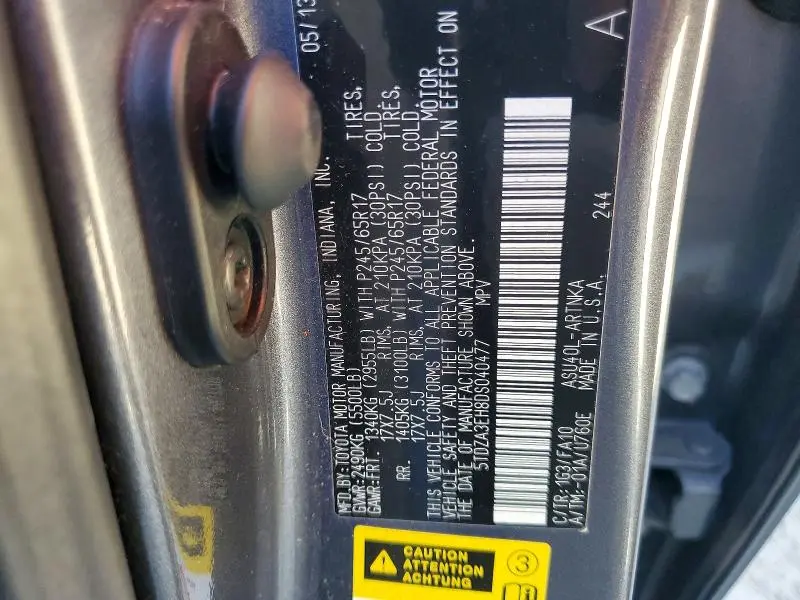 2013 TOYOTA HIGHLANDER PLUS  