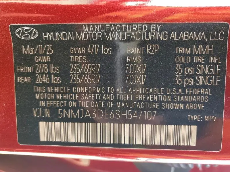 2025 HYUNDAI TUCSON SE  