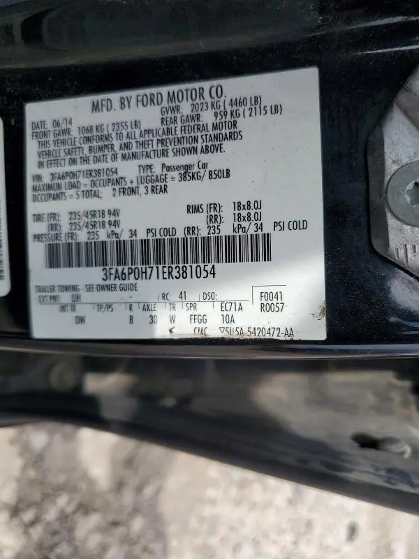 2014 FORD FUSION SE  