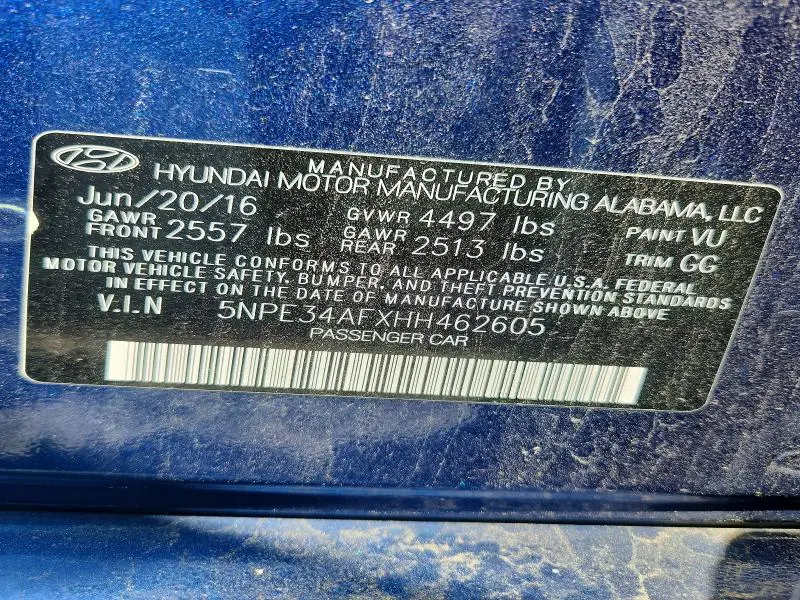 2017 HYUNDAI SONATA SPORT  