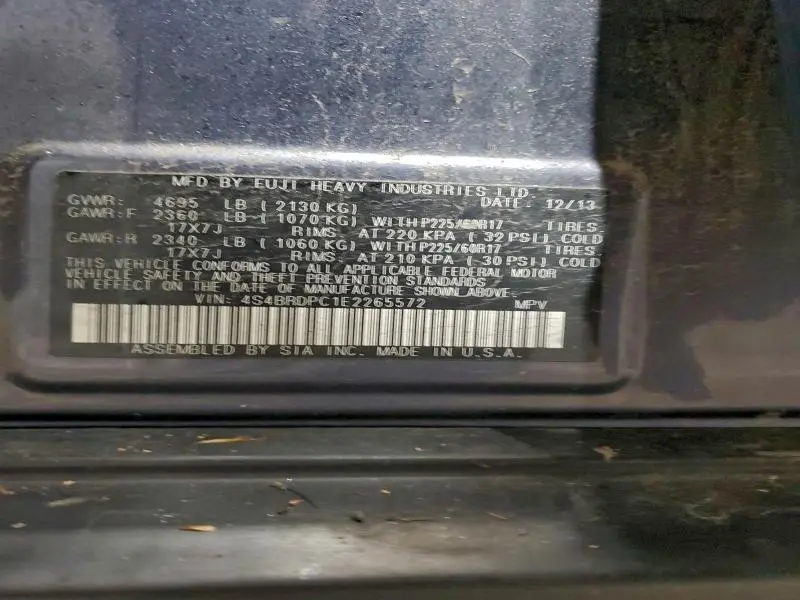 2014 SUBARU OUTBACK 3.6R LIMITED  