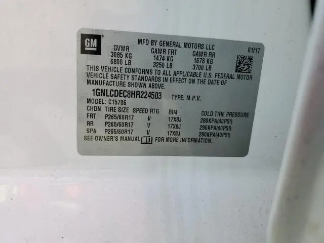 2017 CHEVROLET TAHOE POLICE  