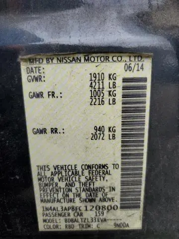 2015 NISSAN ALTIMA 2.5