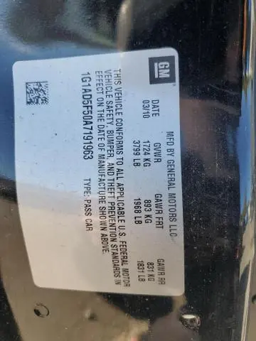 2010 CHEVROLET COBALT 1LT  