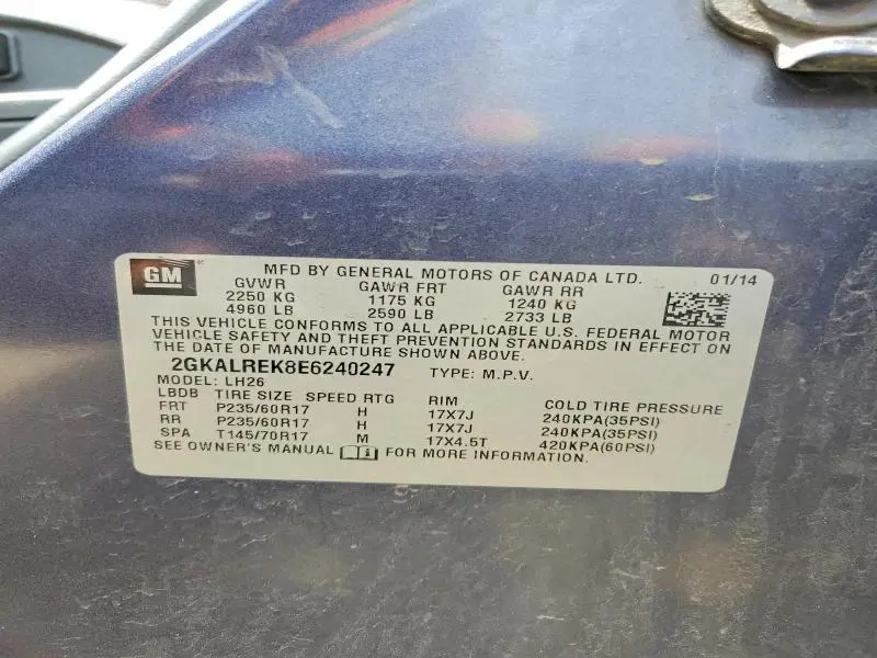 2014 GMC TERRAIN SLE  