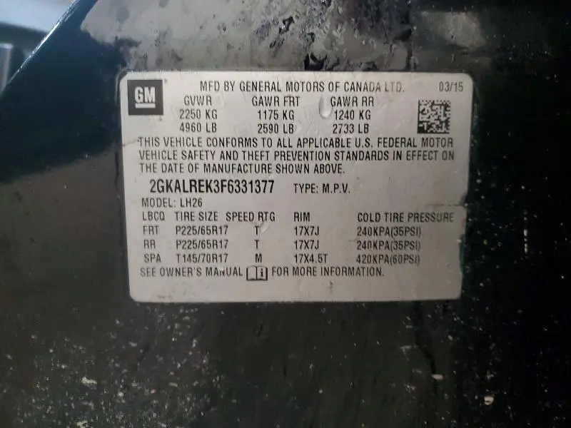 2015 GMC TERRAIN SLE  