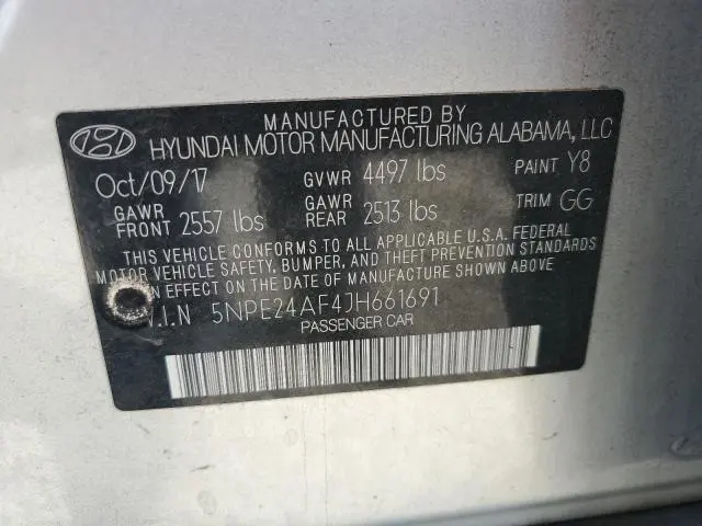 2018 HYUNDAI SONATA SE