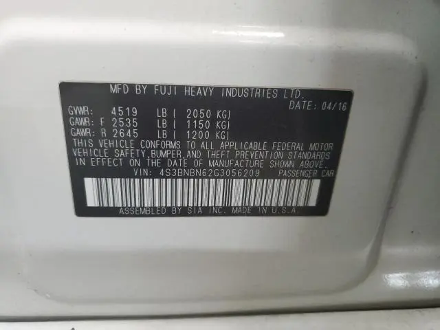 2016 SUBARU LEGACY 2.5I LIMITED