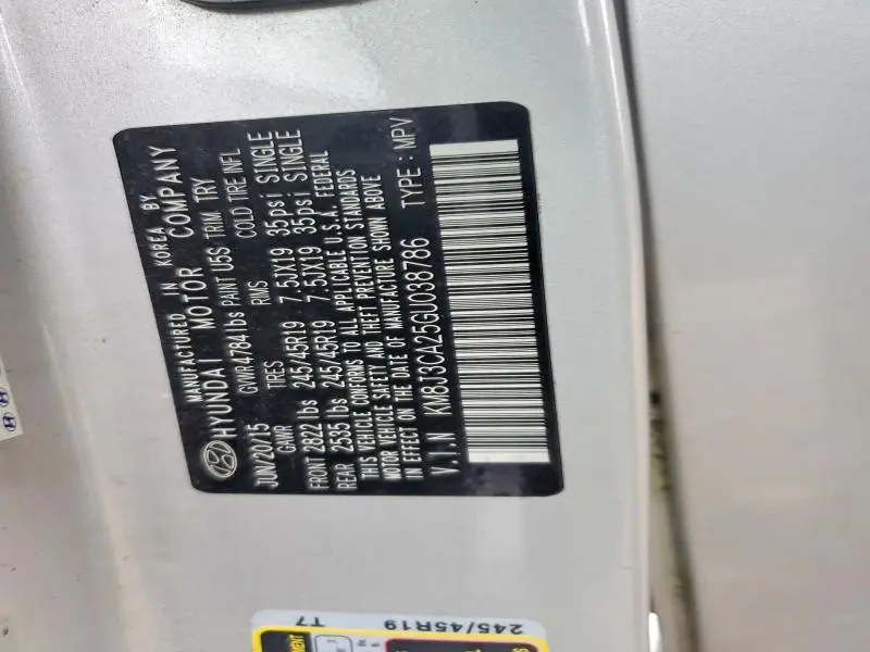 2016 HYUNDAI TUCSON LIMITED  