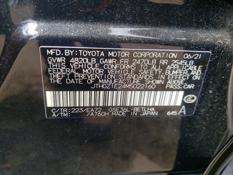 2021 LEXUS IS 350 F SPORT  