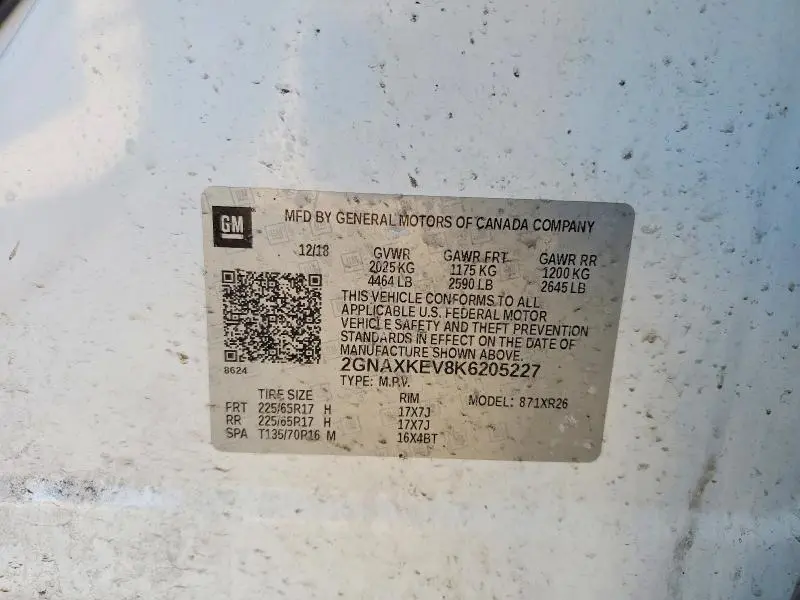 2019 CHEVROLET EQUINOX LT  