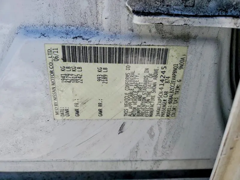 2012 NISSAN ALTIMA BASE  