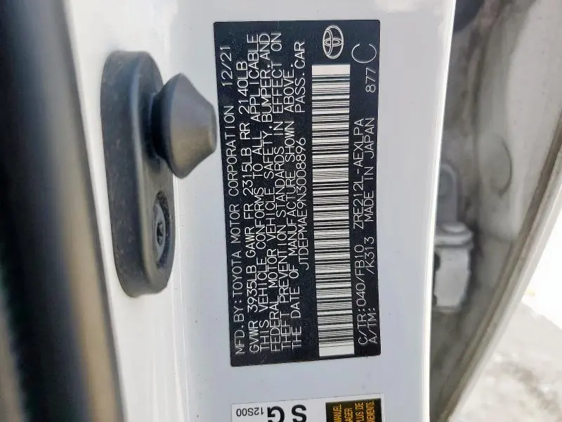 2022 TOYOTA COROLLA LE  