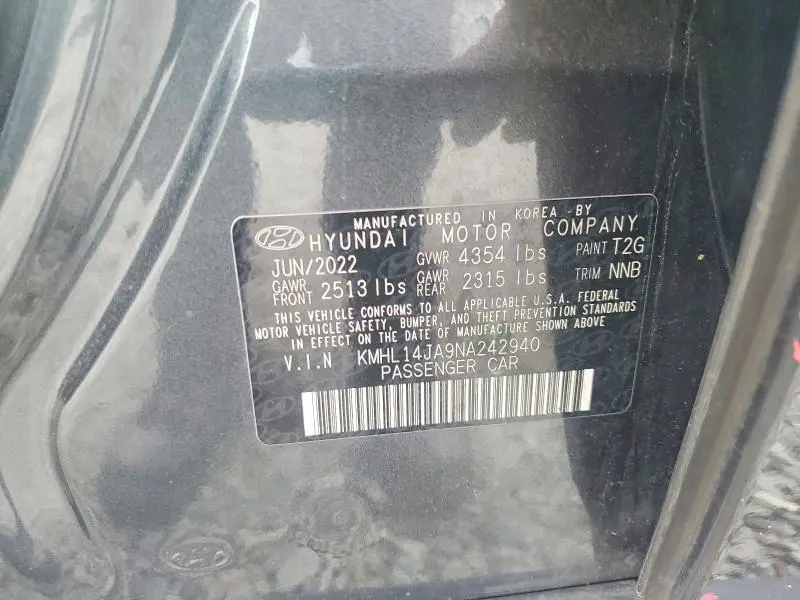 2022 HYUNDAI SONATA SEL  