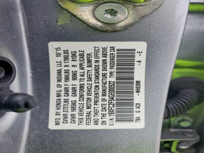 2016 HONDA CIVIC   