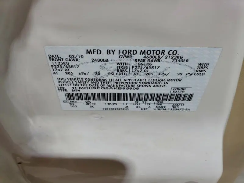 2010 FORD ESCAPE LIMITED  