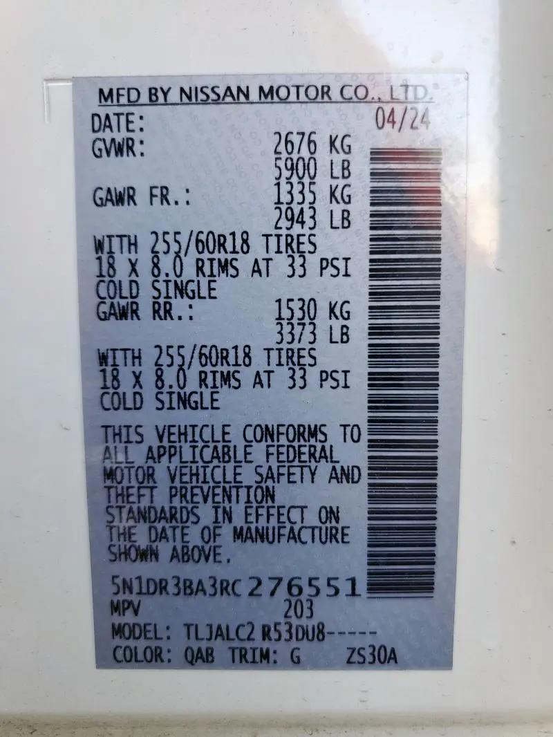 2024 NISSAN PATHFINDER SV  