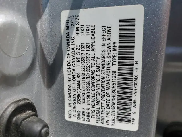 2016 HONDA CR-V EX