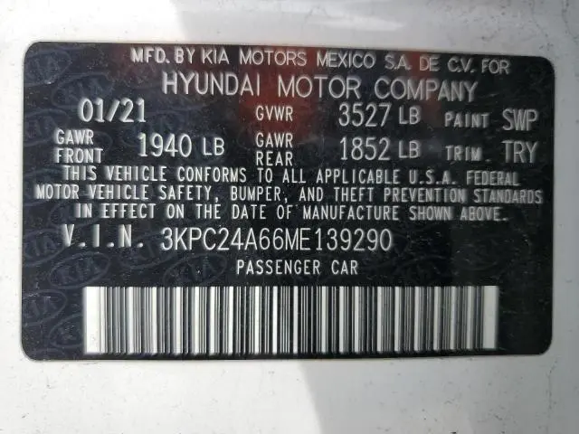 2021 HYUNDAI ACCENT SE