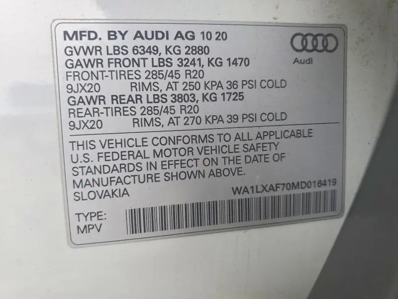 2021 AUDI Q7 PREMIUM PLUS  