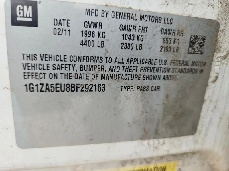 2011 CHEVROLET MALIBU LS  