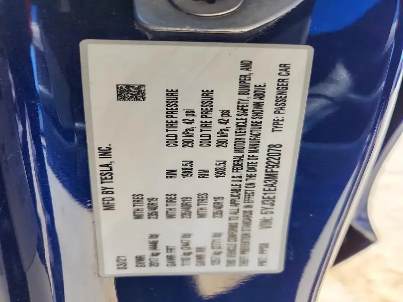 2021 TESLA MODEL 3   