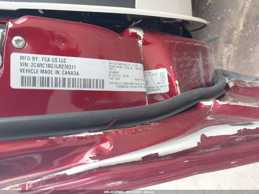 2020 CHRYSLER PACIFICA TOURING L