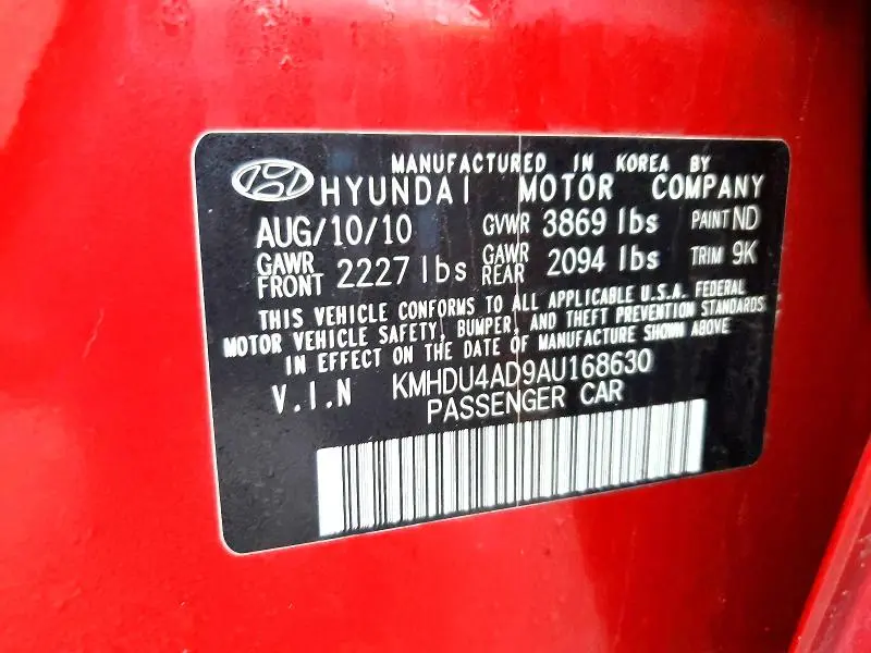 2010 HYUNDAI ELANTRA GLS  