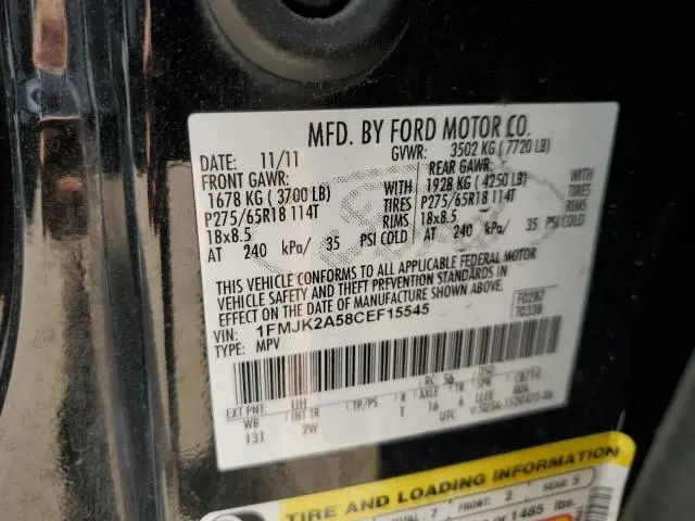 2012 FORD EXPEDITION EL LIMITED