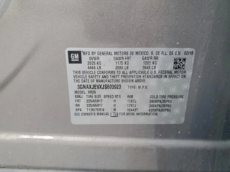 2018 CHEVROLET EQUINOX LT  