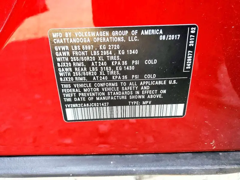 2018 VOLKSWAGEN ATLAS SEL PREMIUM  