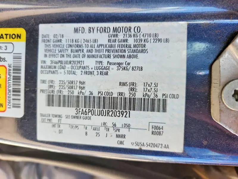 2018 FORD FUSION SE HYBRID  