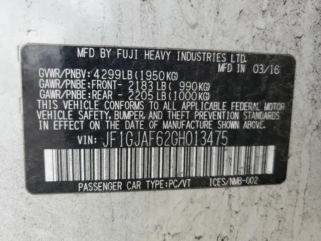 2016 SUBARU IMPREZA PREMIUM PLUS  