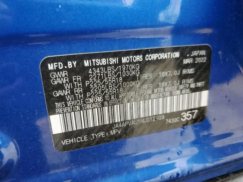 2022 MITSUBISHI OUTLANDER SPORT SE  