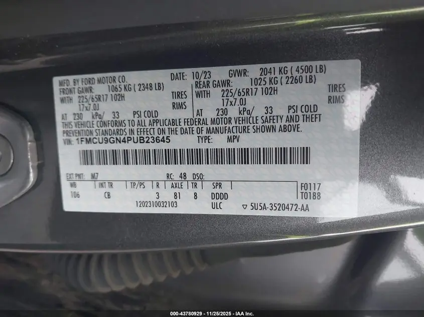 2023 FORD ESCAPE ACTIVE