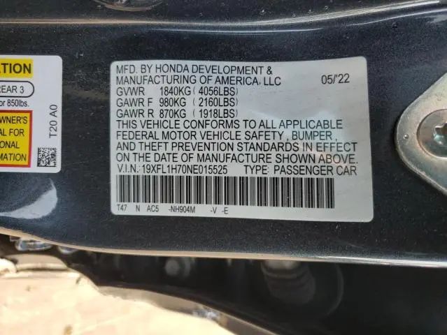 2022 HONDA CIVIC EXL  