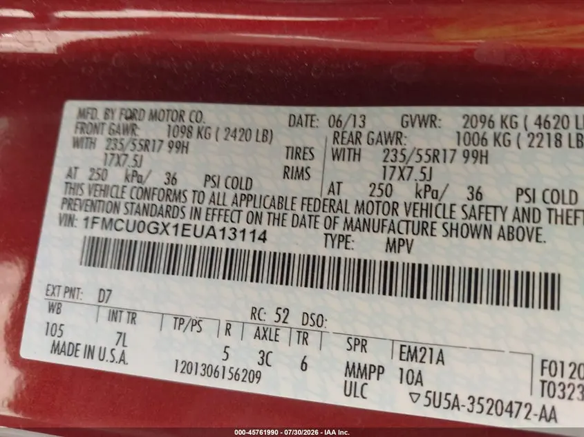 2014 FORD ESCAPE SE