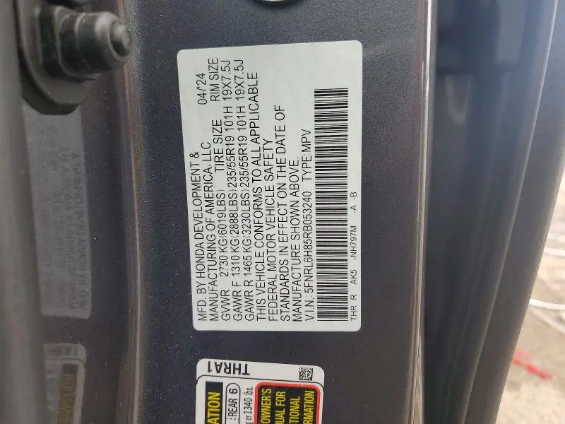 2024 HONDA ODYSSEY TOURING  