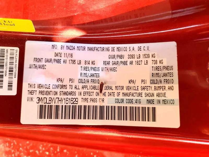 2017 TOYOTA YARIS IA   