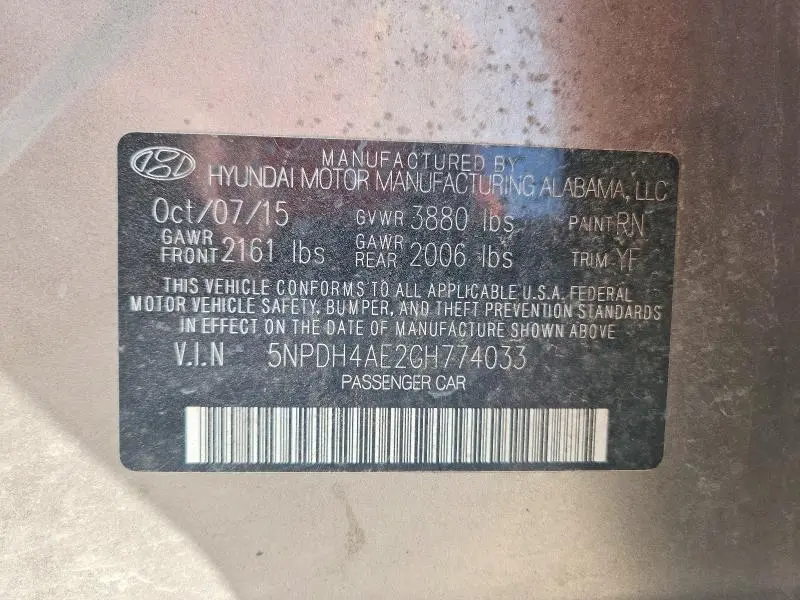 2016 HYUNDAI ELANTRA SE  