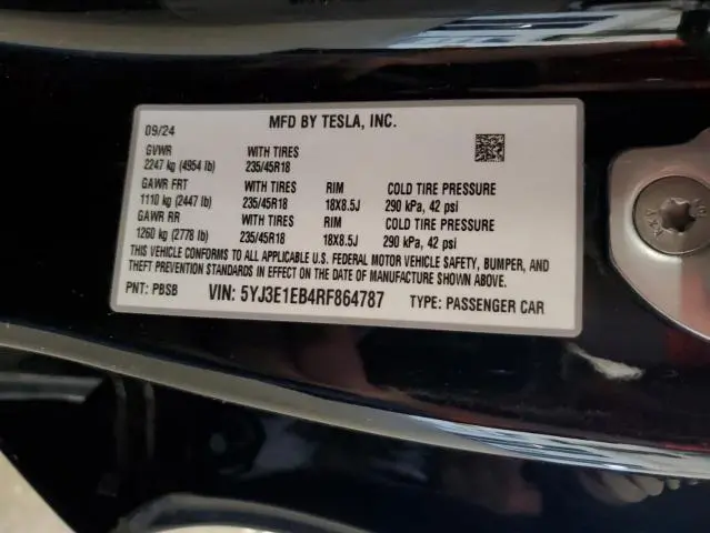 2024 TESLA MODEL 3