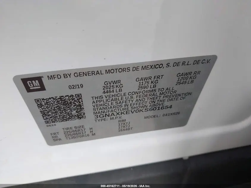 2019 CHEVROLET EQUINOX LT