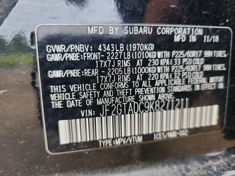 2019 SUBARU CROSSTREK PREMIUM  
