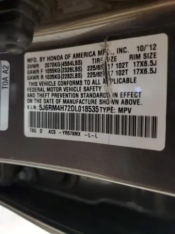 2013 HONDA CR-V EXL  