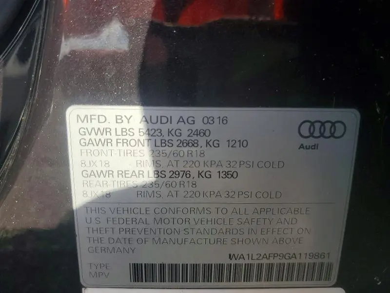 2016 AUDI Q5 PREMIUM PLUS  