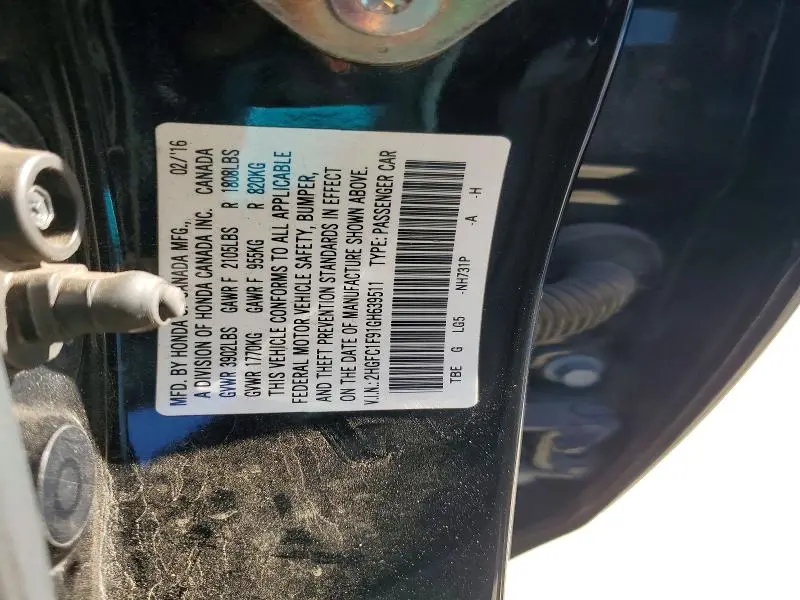 2016 HONDA CIVIC TOURING  