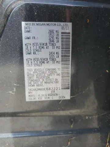 2013 NISSAN PATHFINDER S  