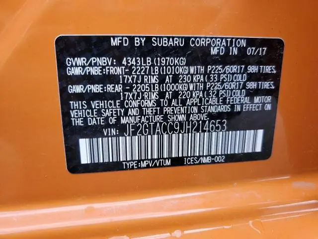 2018 SUBARU CROSSTREK PREMIUM  