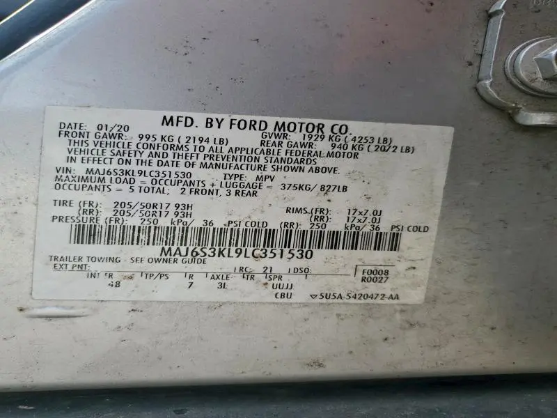 2020 FORD ECOSPORT TITANIUM  