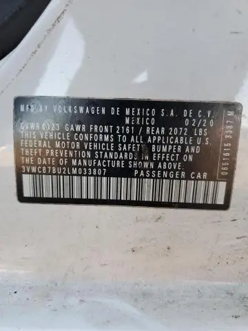 2020 VOLKSWAGEN JETTA S  